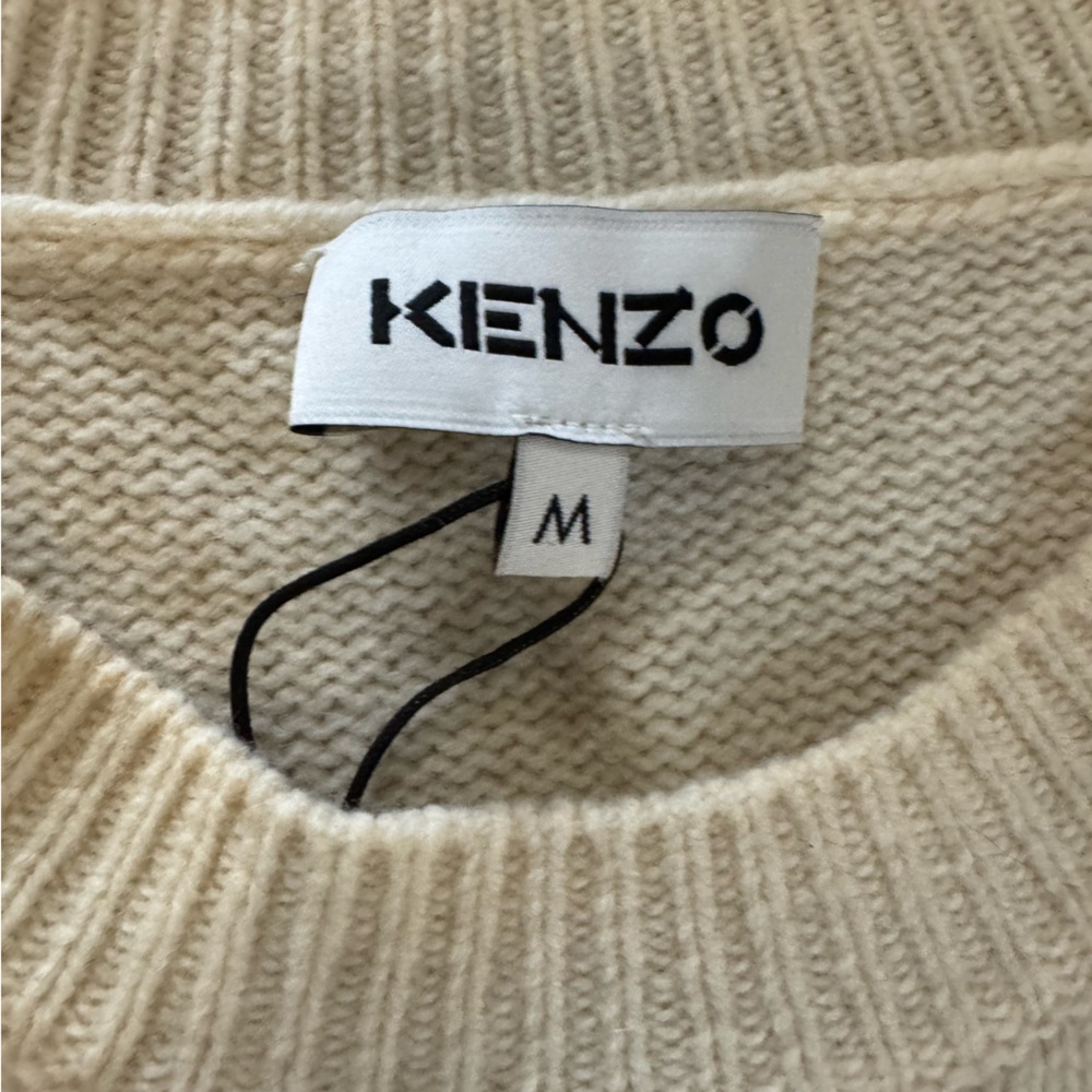 Kenzo Polar Bear Sweater - Cream and Blue - Picture 3 of 7